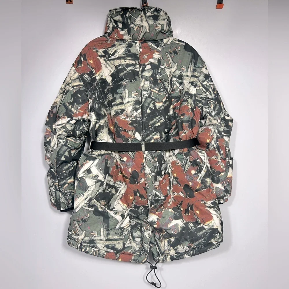 Hunter POPPY IRON/GREEN MARBLE Puffer Jacket Size XS